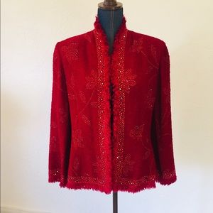 St John red party jacket gorgeous.
